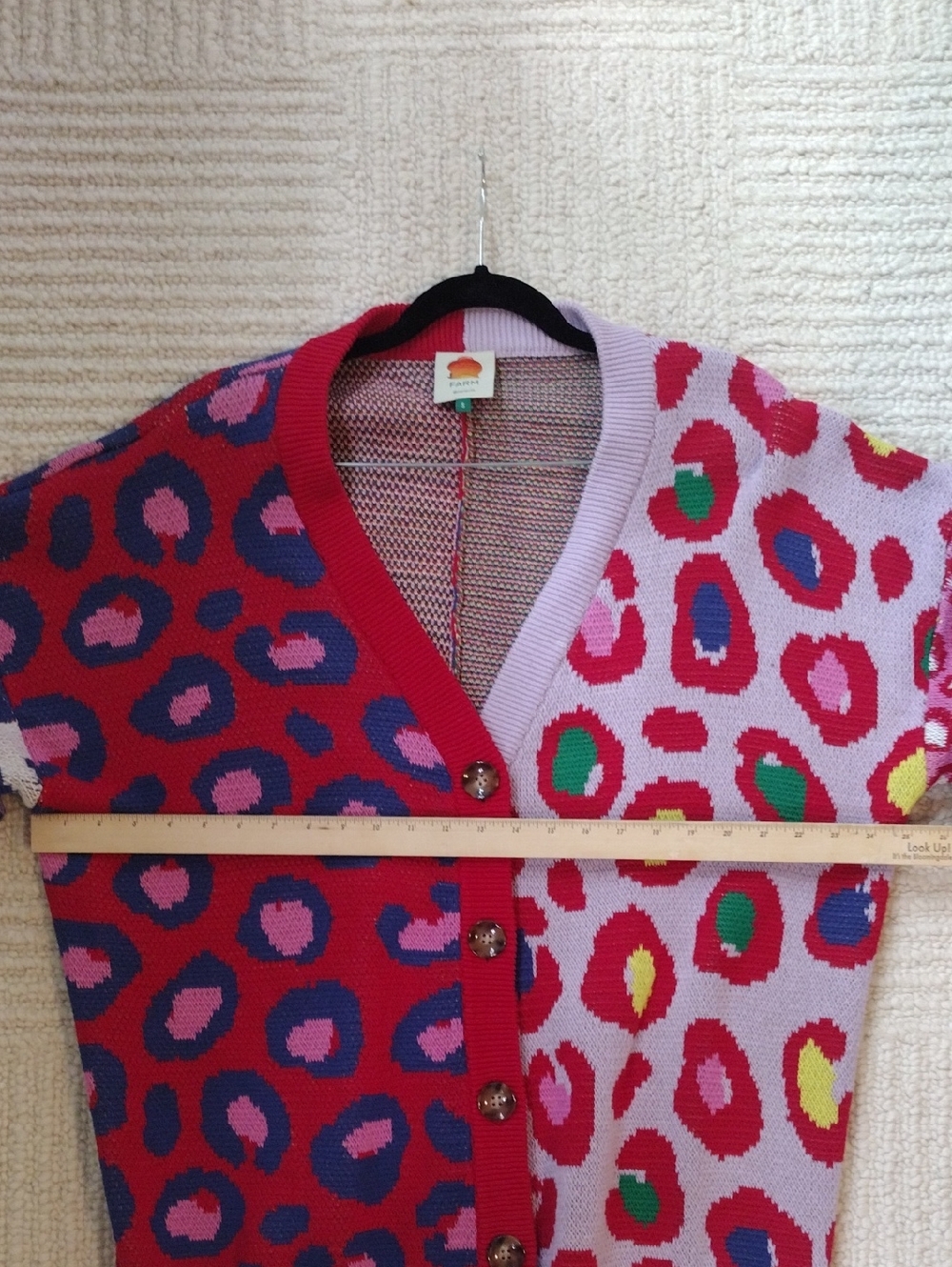 FARM Rio Colorblock Leopard-Print Button Cardigan Sweater - Multicolor - Picture 7 of 8